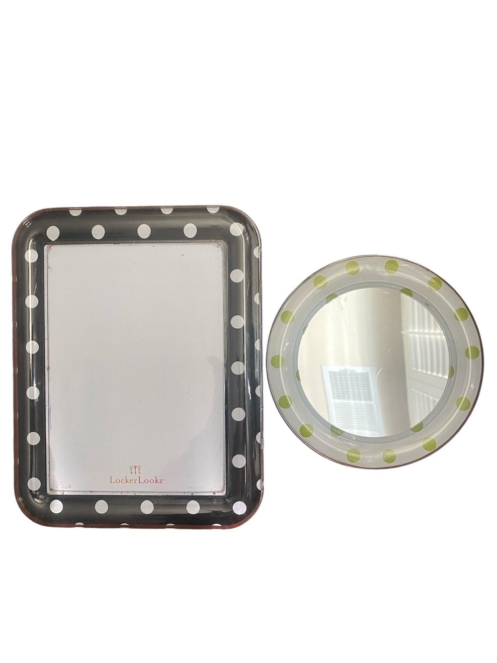 LockerLookz Polka Dot Mirror and White Board Set